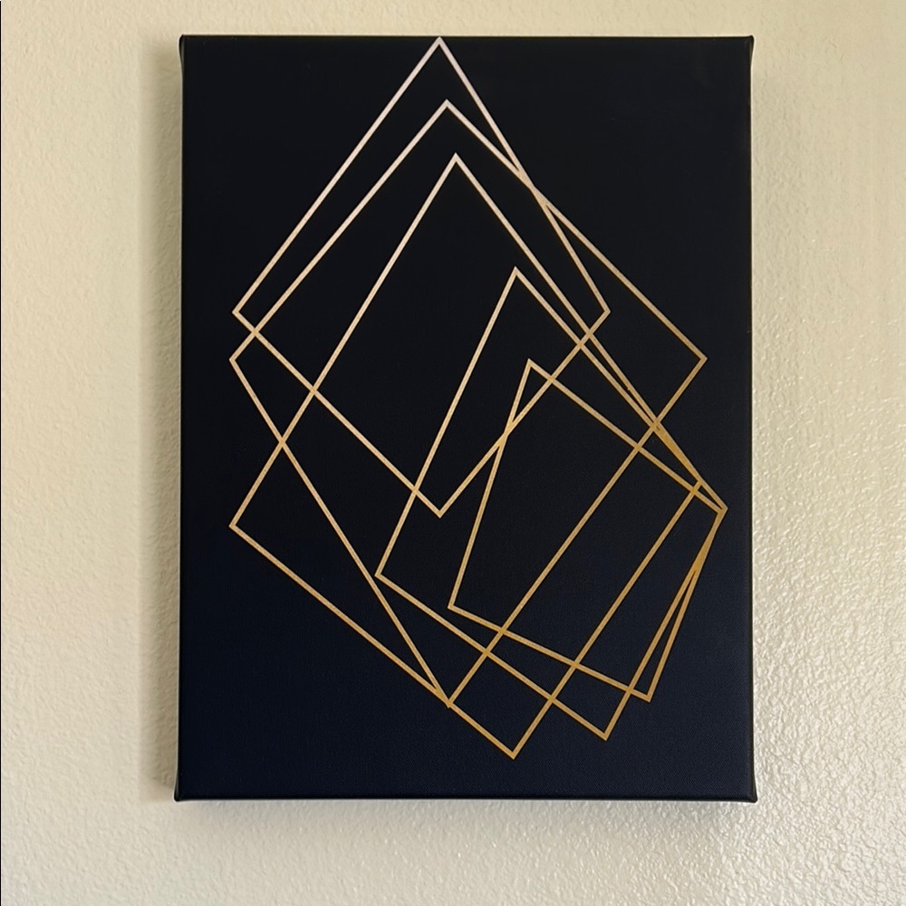 Geometric Black and Gold Wall Art